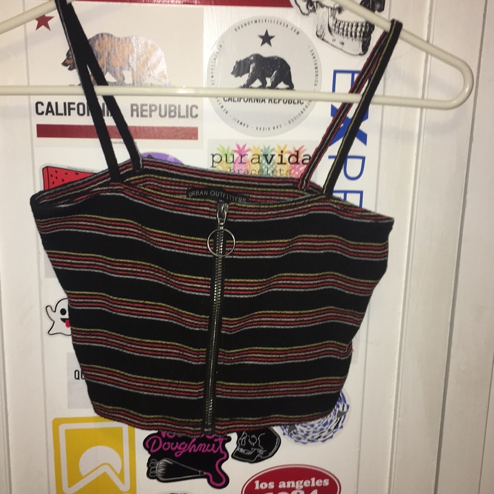 Zip Up Cropped Tank Top